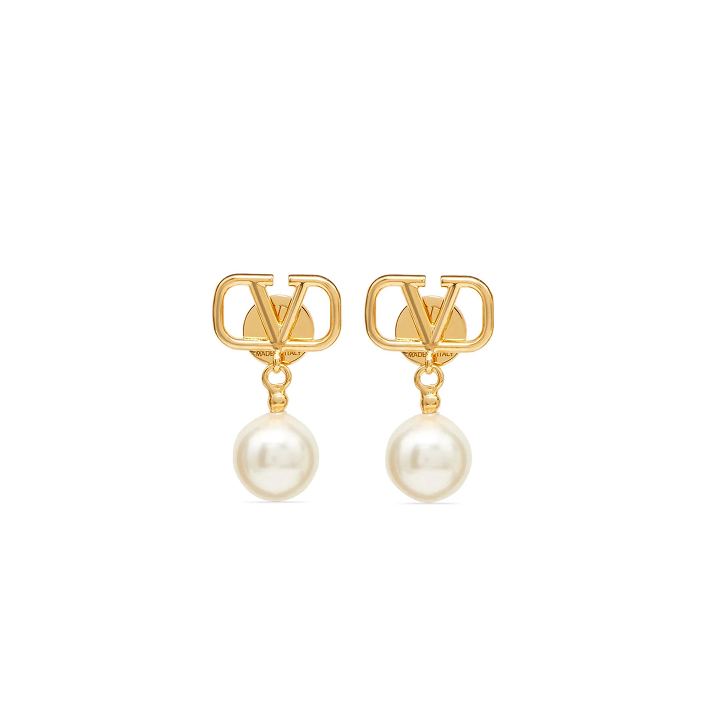 VALENTINO GARAVANI VLOGO SIGNATURE BEADED PENDANT EARRINGS 